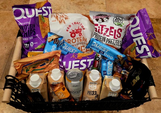Photo of Power Protein Basket: Quest Chips, Bars, Muscle Milk & Fitness Fuel!